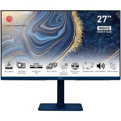 MSI Modern MD272QP Ultramarine/ 27"/ 2560x1440/ IPS/ 4ms/ 300cd/m2/ 1000:1/ HDMI/ DP/ USB/ USB-C/ modrý