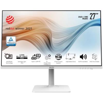 MSI Modern MD272QPW/ 27"/ 2560x1440/ IPS/ 4ms/ 300cd/m2/ 1000:1/ HDMI/ DP/ USB/ USB-C/ bílý