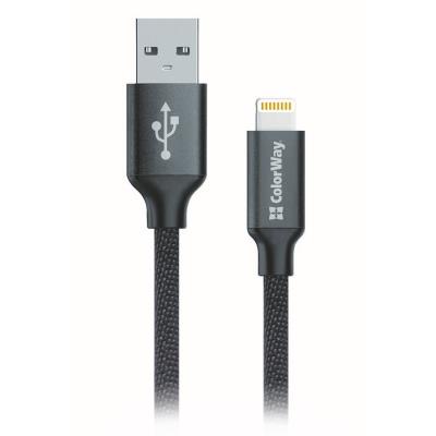 Colorway Datový Kabel USB/ Apple Lightning/ 2.1A/ 1m/ Černý