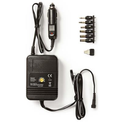 NEDIS univerzální DC/DC napájecí adaptér/ auto adaptér/ 24 W/ 1.5 / 3 / 4.5 / 6 / 7.5 / 9 / 12 V DC/ 24 V DC/ 2 A/ černý
