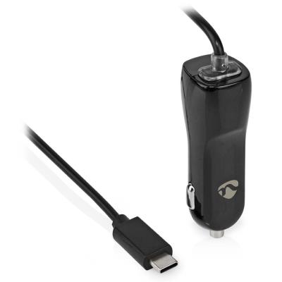 NEDIS nabíječka do auta/ 18 W/ 12 - 24 V DC/ 3.0 A/ USB-C/ černá/ kabel 1 m