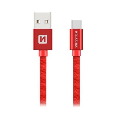 Swissten Datový Kabel Textile Usb / Usb-C 1,2 M Červený