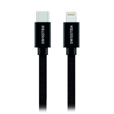 Swissten Datový Kabel Textile USB-C / Lightning 1,2 M Černý