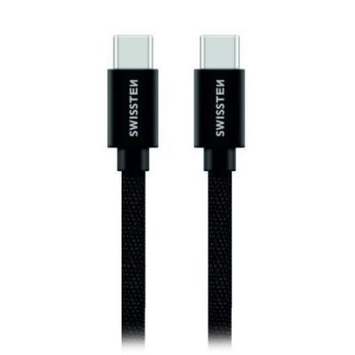 Swissten Datový Kabel Textile USB-C / USB-C 1,2 M Černý
