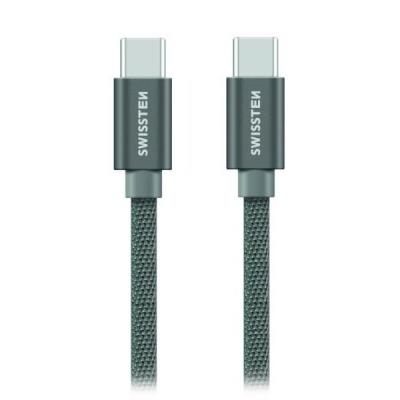 Swissten Datový Kabel Textile USB-C / USB-C 1,2 M Šedý