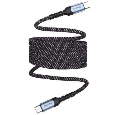 Swissten magnetický datový kabel samonavíjecí usb-c / usb-c 1 m