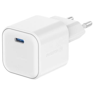 Swissten síťový adaptér gan 1x usb-c 20w power delivery bílý