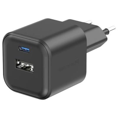 Swissten síťový adaptér gan 1x usb-c 35w pd + 1x usb-a 27w qc černý