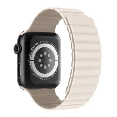 Swissten řemínek pro apple watch silikonový - magnetic 38 / 40 / 41 mm bílá / cappuccino