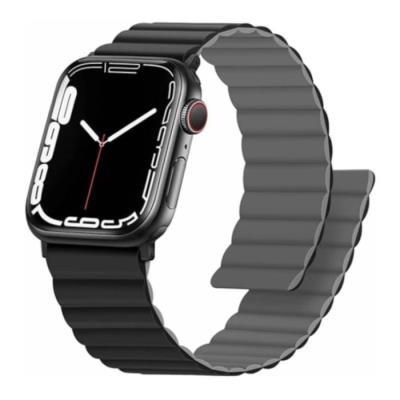 Swissten řemínek pro apple watch silikonový - magnetic 38 / 40 / 41 mm černo/šedý