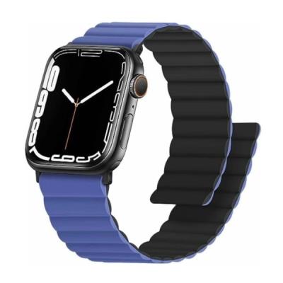 Swissten řemínek pro apple watch silikonový - magnetic 38 / 40 / 41 mm modro/černý