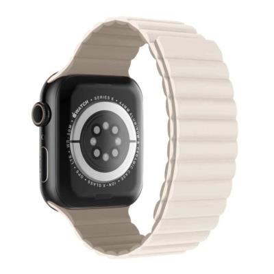 Swissten řemínek pro apple watch silikonový - magnetic 42 / 44 / 45 / 49 mm bílá / cappuccino