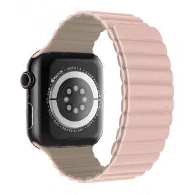 Swissten řemínek pro apple watch silikonový - magnetic 42 / 44 / 45 / 49 mm růžovo/cappuccino