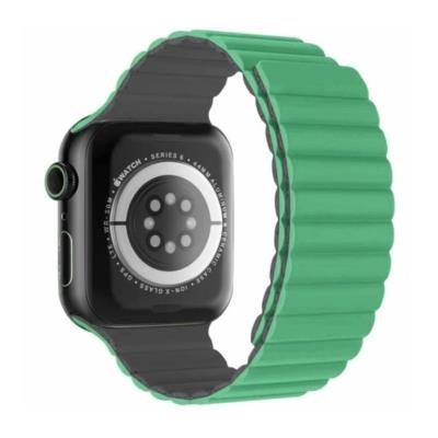 Swissten řemínek pro apple watch silikonový - magnetic 42 / 44 / 45 / 49 mm zeleno/šedý