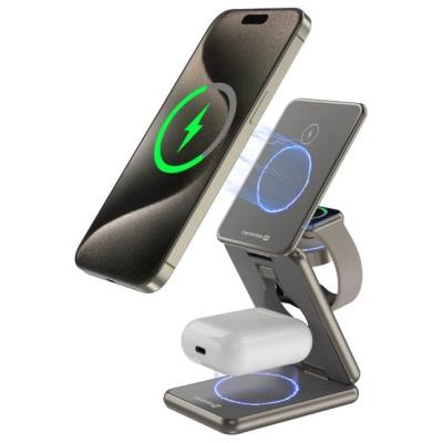 Swissten bezdrátová hliníková nabíječka al1 šedá (kompatibilní s magsafe)