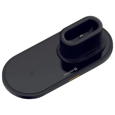 Swissten bezdrátová nabíječka pad 3v1 černá