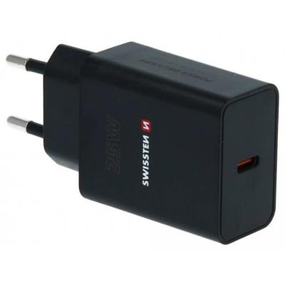 Swissten síťový adaptér pd 25w pro iphone a samsung černý