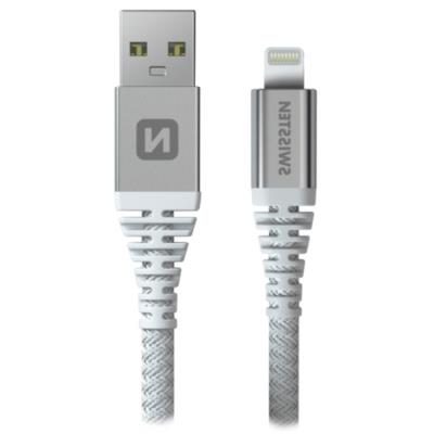 Swissten datový kabel kevlar usb / lightning 1,5 m bílý