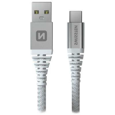 Swissten datový kabel kevlar usb / usb-c 1,5 m bílý