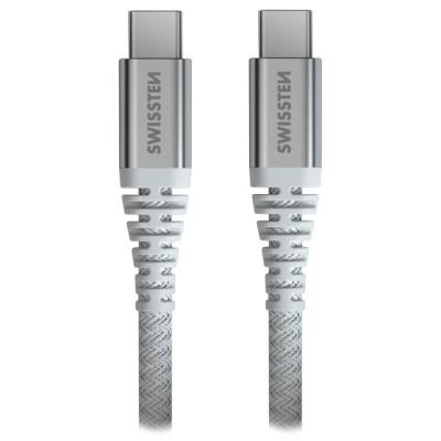 Swissten datový kabel kevlar usb-c / usb-c 1,5 m bílý