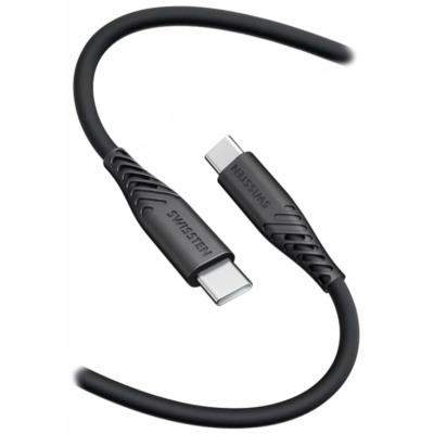 Swissten datový kabel soft silicone usb-c / usb-c 0,4 m černý