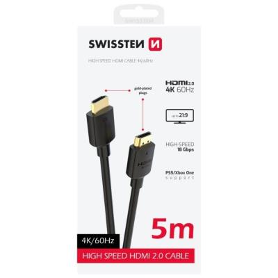 Swissten kabel hdmi na hdmi 4k 60hz 5,0 m pvc