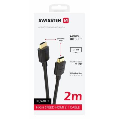 Swissten kabel hdmi na hdmi 8k 60hz 2,0 m pvc