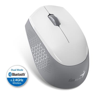 GENIUS NX-8000S BT/ duální Bluetooth + 2,4GHz/ 1200 dpi/ bezdrátová/ tichá/ bílošedá