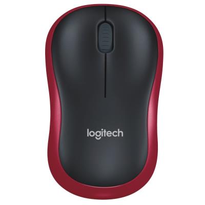 Logitech myš M185/ Bezdrátová/ Optická/ 1000dpi/ USB přijímač/ červená