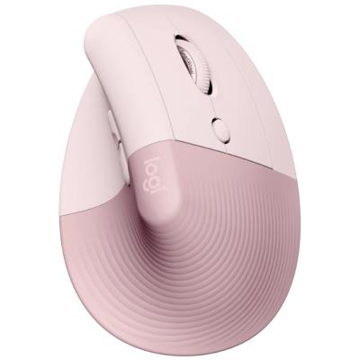 Logitech Lift Vertical Ergonomic Mouse - Dark Rose   Vertikální myš, optická, 6 tlačítek, bezdrátová, Bluetooth