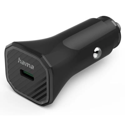HAMA Eco rychlá USB nabíječka do vozidla, USB-C PD/QC 25 W, černá