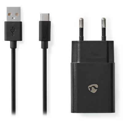 NEDIS síťová nabíječka/ USB-C/ 2.4 A/ 5.0 VDC/ rychlé nabíjení/ černá/ kabel 1m