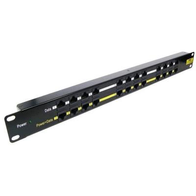 POE Patch panel/ UTP cat.5e 12p/ 1U/ Black (provedení 19" rack)