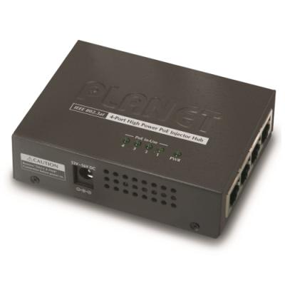 Planet HPOE-460 PoE injektor, 4x 1Gbps PoE 802.3at 30/120 W