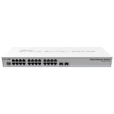 MikroTik Cloud Router Switch CRS326-24G-2S+RM, 800MHz CPU, 512MB, 24x GbE, 2xSFP+cage, ROS L5, PSU,1U Rackmount