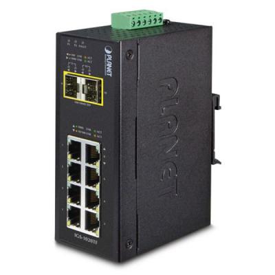 Planet IGS-1020TF Průmyslový Switch 8x 10/100/1000T, 2x 100/1000X SFP, -40~+75°C