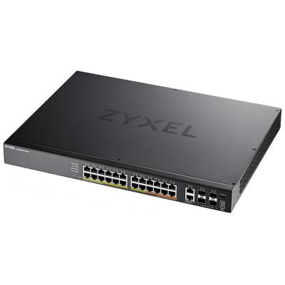 ZyXEL XGS2220-30HP, L3 Access Switch, 400W PoE, 16xPoE+/10xPoE++, 24x1G RJ45 2x10mG RJ45, 4x10G SFP+ Uplink, incl. 1 yr