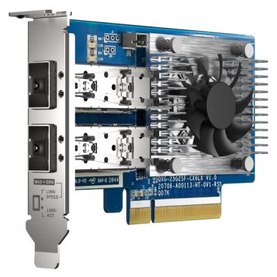 QNAP QXG-25G2SF-CX6   síťová karta 25GbE (2porty) PCIe karta; nízký profil; PCIe Gen4 x8