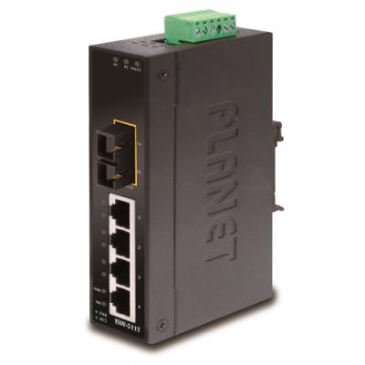 Planet ISW-511TS15, 4x 10/100Base-TX+ 1x 100FX 15km, SM, DIN, IP30, -40~75°C