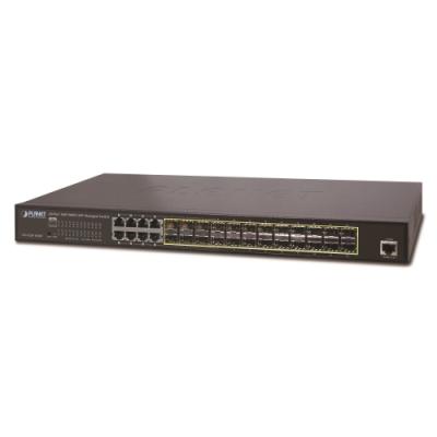 Planet GS-5220-16S8CR L3 switch, 8x1Gb, 24x1Gb SFP, QoS, 2x power-in