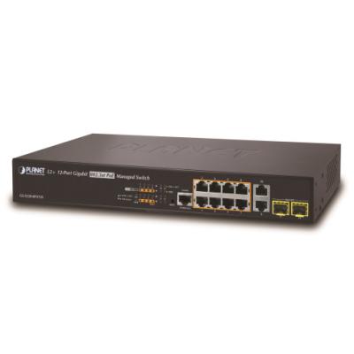 Planet GS-5220-8P2T2S L3 switch, 10x1Gb, 2x1Gb SFP, 8x PoE 802.3at 240W