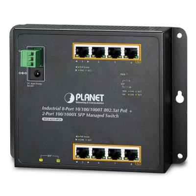 OPRAVENÉ - Planet WGS-4215-8P2S nástěnný PoE switch 8x1000B-T,2x SFP, Web/SNMP, 802.3at <200W,-40~75°C, fanless