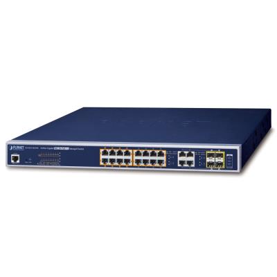 Planet GS-4210-16UP4C L2 switch, 20x1Gb, 4x1Gb SFP, 16x PoE 802.3bt 400W