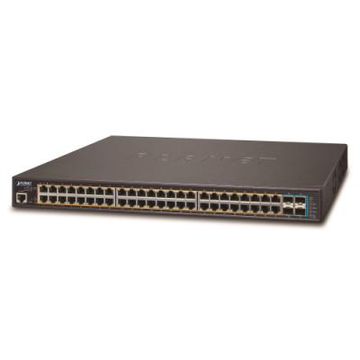 Planet GS-5220-48P4X L3 switch, 48x1Gb, 4x 10Gb SFP+, 48x PoE 802.3at 400W