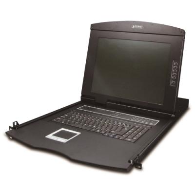 Planet IKVM-210-16M, KVM konzole s IP přístupem, LCD 17", ovládání 16x PC, PS2/USB, 1U/19"