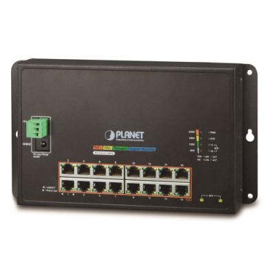 Planet WGS-4215-16P2S plochý L4 switch, 16x1Gb, 2x1Gb SFP, 16x PoE 802.3at 240W, 48-56VDC, -10~60°C, IP30, fanless