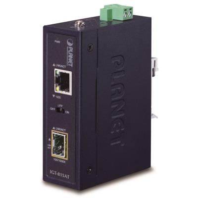 Planet IGT-815AT konvertor 1x 100/1000Base-T,1x SFP 100/1000-X, ESD+EFT, IP30, -40 až 75°C, malý rozměr