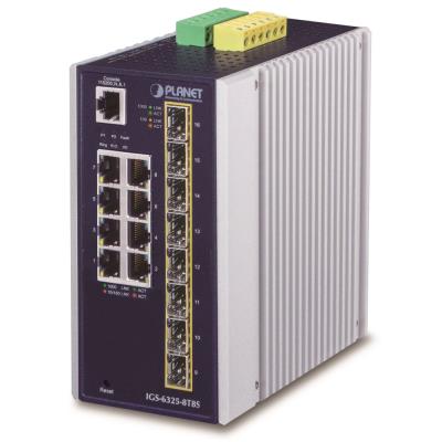 Planet IGS-6325-8T8S průmyslový L3 switch, 8x1Gb, 8x2.5Gb SFP, 12-48VDC, -40~75°C, IP30, fanless