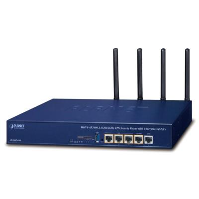 Planet VR-300PW6A Enterprise router/firewall VPN/VLAN/QoS/HA/AP kontroler, 2xWAN(SD-WAN), 3xLAN, 4xPOE120W, WiFi802.11ax