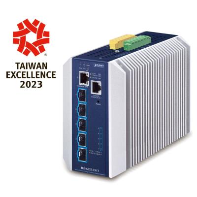 Planet IGS-6325-5X1T průmyslový L3 switch, 1x10Gb, 5x10Gb SFP+, 9-48VDC, -40~75°C, IP30, fanless